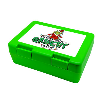 Grinch Feeling Extra Grinchy Today, Children's cookie container GREEN 185x128x65mm (BPA free plastic)