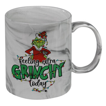 Grinch Feeling Extra Grinchy Today, Mug ceramic marble style, 330ml