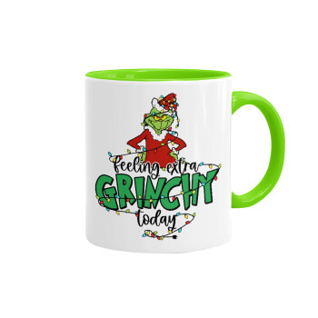 Grinch Feeling Extra Grinchy Today, Κούπα χρωματιστή βεραμάν, κεραμική, 330ml