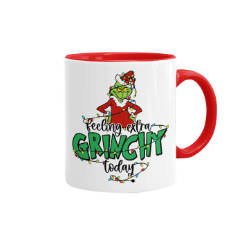 Grinch Feeling Extra Grinchy Today, Mug colored red, ceramic, 330ml