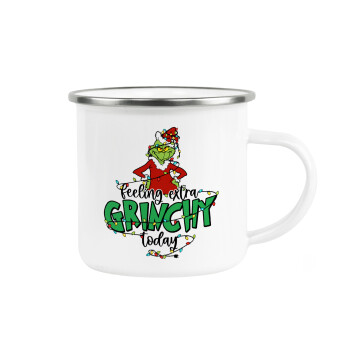 Grinch Feeling Extra Grinchy Today, Metallic enamel cup white 360ml