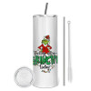 Tumbler stainless steel 600ml, with metal straw & cleaning brush