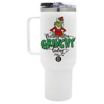 Grinch Feeling Extra Grinchy Today, Mega Tumbler με καπάκι, διπλού τοιχώματος (θερμό) 1,2L