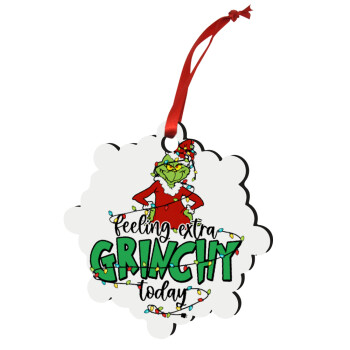 Grinch Feeling Extra Grinchy Today, Χριστουγεννιάτικο στολίδι snowflake ξύλινο 7.5cm