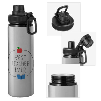 Best teacher ever, Metallic water bottle with safety cap, 850ml aluminum