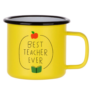 Best teacher ever, Metallic enamel MATT Yellow cup 360ml