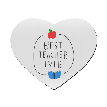 Best teacher ever, Mousepad καρδιά 23x20cm