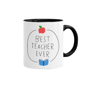 Best teacher ever, Mug colored black, ceramic, 330ml