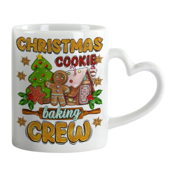 Christmas Cookie Baking Crew, Mug heart handle, ceramic, 330ml