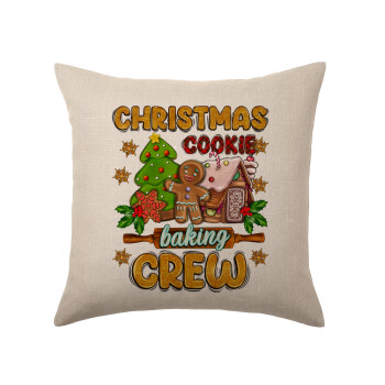 Christmas Cookie Baking Crew, Μαξιλάρι καναπέ ΛΙΝΟ 40x40cm περιέχεται το  γέμισμα