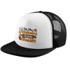 Adult Soft Trucker Hat with Black/White Mesh (POLYESTER, ADULT, UNISEX, ONE SIZE)