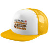 Adult Soft Trucker Hat with Yellow/White Mesh (POLYESTER, ADULT, UNISEX, ONE SIZE)