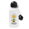 Metal water bottle, White, aluminum 500ml