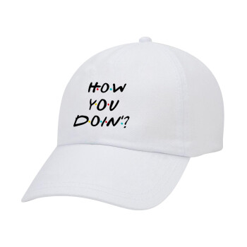 Friends How You Doin'?, Καπέλο Ενηλίκων Baseball Λευκό 5-φύλλο (POLYESTER, ΕΝΗΛΙΚΩΝ, UNISEX, ONE SIZE)