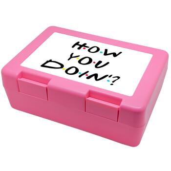 Friends How You Doin'?, Children's cookie container PINK 185x128x65mm (BPA free plastic)