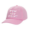 Casual children's baseball cap, 100% Cotton Twill, PINK (COTTON, CHILDREN'S, ONE SIZE)