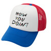 Adult Soft Trucker Hat with Red/Blue/White Mesh (POLYESTER, ADULT, UNISEX, ONE SIZE)