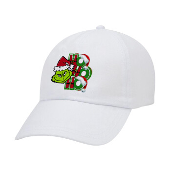 Grinch ho ho ho, Καπέλο Ενηλίκων Baseball Λευκό 5-φύλλο (POLYESTER, ΕΝΗΛΙΚΩΝ, UNISEX, ONE SIZE)