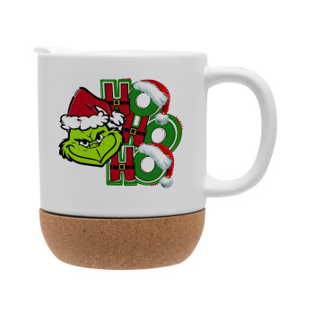 Grinch ho ho ho, Ceramic coffee mug Cork (MAT), 330ml (1pcs)