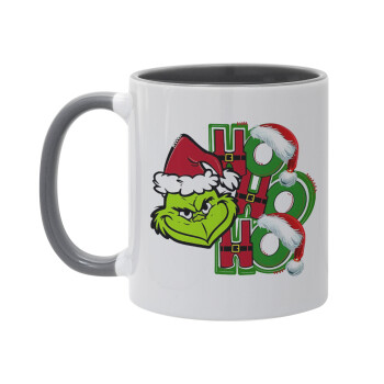 Grinch ho ho ho, Mug colored grey, ceramic, 330ml