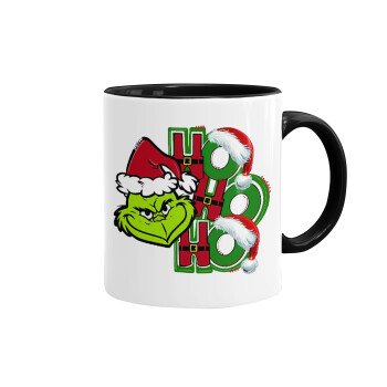 Grinch ho ho ho, Mug colored black, ceramic, 330ml