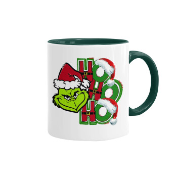 Grinch ho ho ho, Mug colored green, ceramic, 330ml