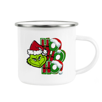 Grinch ho ho ho, Metallic enamel cup white 360ml