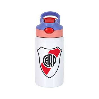 River Plate, Παιδικό παγούρι θερμό, ανοξείδωτο, με καλαμάκι ασφαλείας, ροζ/μωβ (350ml)