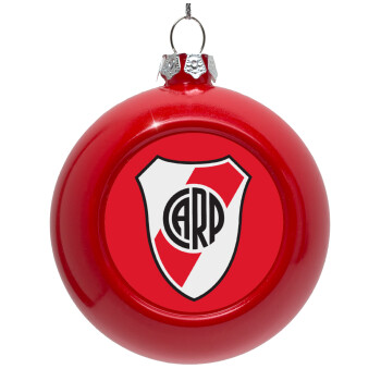 River Plate, Red Christmas tree ornament bauble 8cm