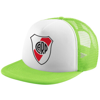 River Plate, Καπέλο παιδικό Soft Trucker με Δίχτυ ΠΡΑΣΙΝΟ/ΛΕΥΚΟ (POLYESTER, ΠΑΙΔΙΚΟ, ONE SIZE)