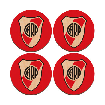 River Plate, ΣΕΤ x4 Σουβέρ ξύλινα στρογγυλά plywood (9cm)