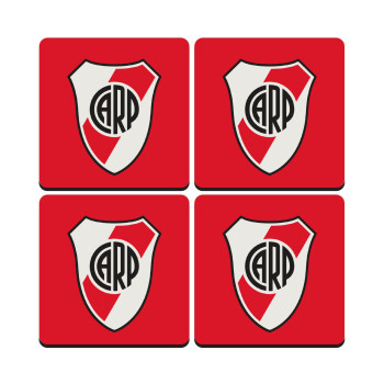 River Plate, ΣΕΤ 4 Σουβέρ ξύλινα τετράγωνα (9cm)