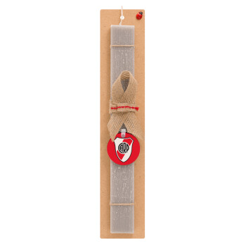 River Plate, Easter Set, wooden keychain & scented Easter candle flat (30cm) (GRAY)