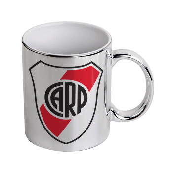 River Plate, Mug ceramic, silver mirror, 330ml