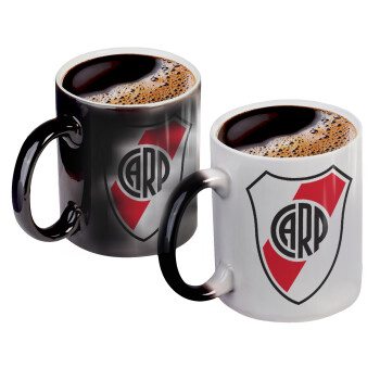 River Plate, Color changing magic Mug, ceramic, 330ml when adding hot liquid inside, the black colour desappears (1 pcs)