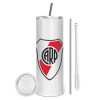 Tumbler stainless steel 600ml, with metal straw & cleaning brush