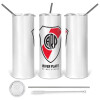 Tumbler stainless steel 600ml, with metal straw & cleaning brush