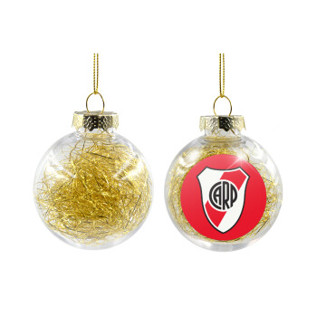 River Plate, Transparent Christmas tree ball ornament with gold filling 8cm