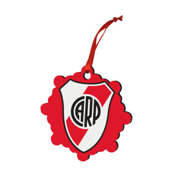 River Plate, Christmas ornament snowflake wooden 7.5cm