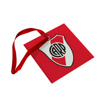 River Plate, Christmas ornament, glass square ornament 9x9cm