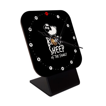 Black Sheep of the Family, Quartz Wooden table clock with hands (10cm)