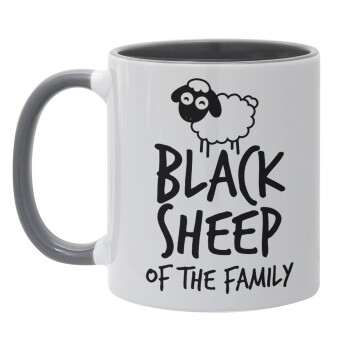 Black Sheep of the Family, Mug colored grey, ceramic, 330ml