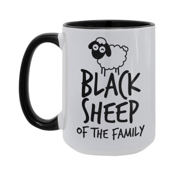 Black Sheep of the Family, Κούπα Mega 15oz, κεραμική Μαύρη, 450ml