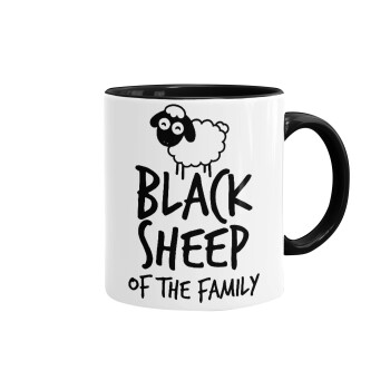 Black Sheep of the Family, Mug colored black, ceramic, 330ml