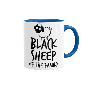 Black Sheep of the Family, Mug colored blue, ceramic, 330ml