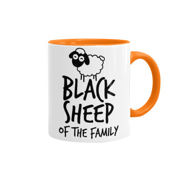 Black Sheep of the Family, Mug colored orange, ceramic, 330ml