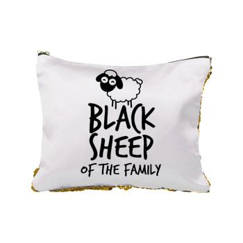 Black Sheep of the Family, Sequin Gold Pouch Cosmetic Bag