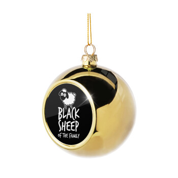 Black Sheep of the Family, Golden Christmas tree ball ornament 8cm