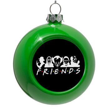 Halloween Friends, Green Christmas tree ornament bauble 8cm