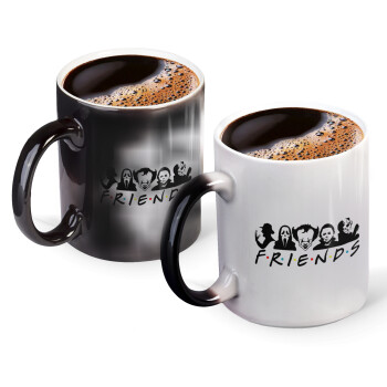 Halloween Friends, Color changing magic Mug, ceramic, 330ml when adding hot liquid inside, the black colour desappears (1 pcs)